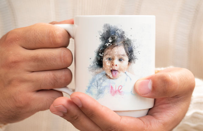 Personalisierte Tasse mit Porträt